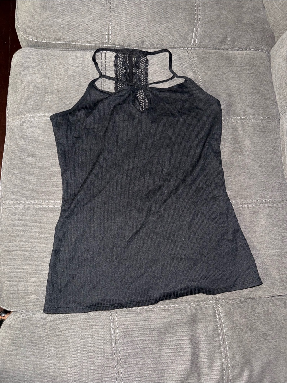 Gilligan & O'Malley Black Lace Halter Camisole